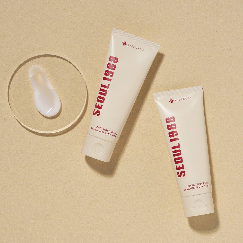 K-SECRET SEOUL 1988 Cream: Snail Mucin 93% + Rice Ferment Filtrate (Sake) - 100ml K - SECRET SEOUL 1988 Cream : Snail Mucin 93% + Rice 100ml - Glam Global UKK - SECRET