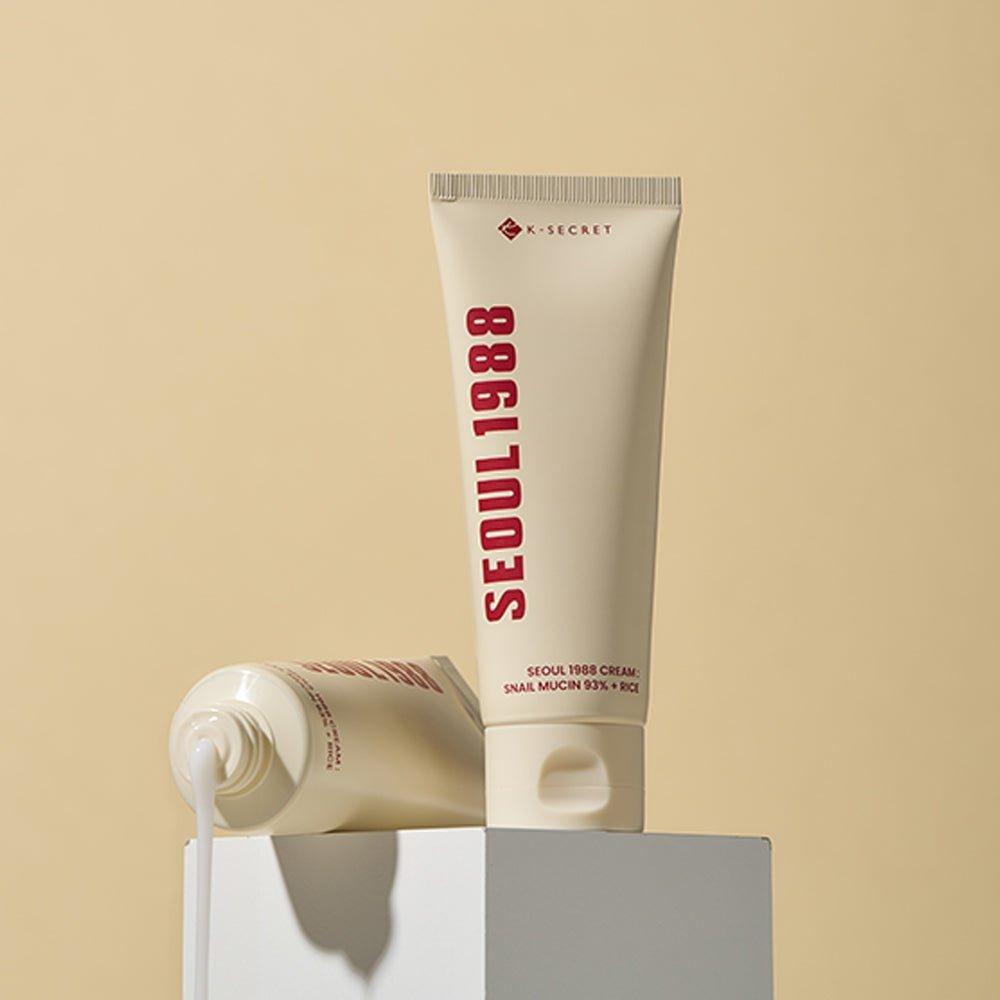 K-SECRET SEOUL 1988 Cream: Snail Mucin 93% + Rice Ferment Filtrate (Sake) - 100ml K - SECRET SEOUL 1988 Cream : Snail Mucin 93% + Rice 100ml - Glam Global UKK - SECRET