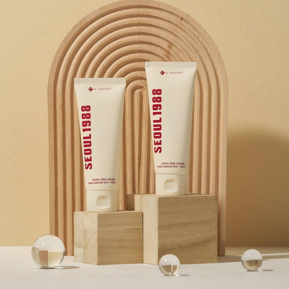 K-SECRET SEOUL 1988 Cream: Snail Mucin 93% + Rice Ferment Filtrate (Sake) - 100ml K - SECRET SEOUL 1988 Cream : Snail Mucin 93% + Rice 100ml - Glam Global UKK - SECRET