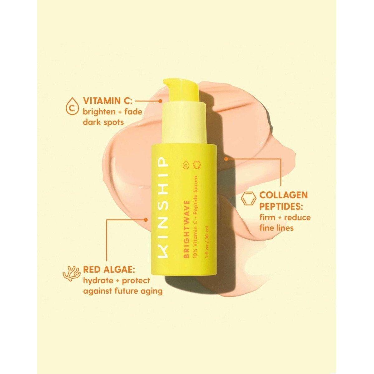 Kinship Brightwave 10% Vitamin C + Peptide Brightening Serum – 30ml | Brighten, Firm & Smooth Kinship Brightwave 10% Vitamin C + Peptide Brightening Serum - 30ml - Glam Global UKKinship