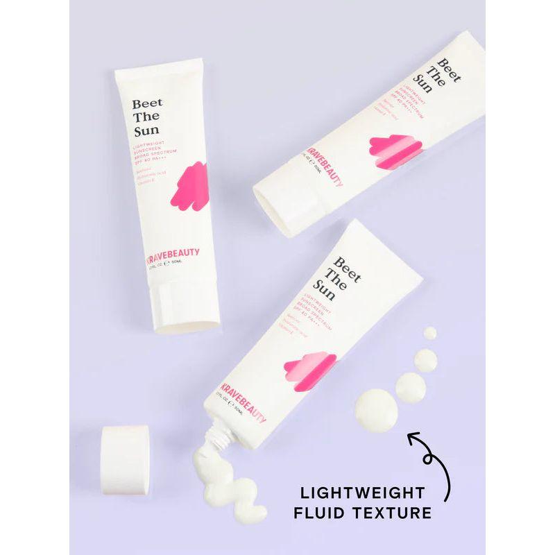 KRAVEBEAUTY Beet The Sun SPF 40 PA+++ – 50ml | Lightweight, Antioxidant-Rich Sunscreen KRAVEBEAUTY Beet The Sun SPF 40 PA+++ - 50ml | Lightweight, Antioxidant - Rich Sunscreen - Glam Global UKKRAVEBEAUTY