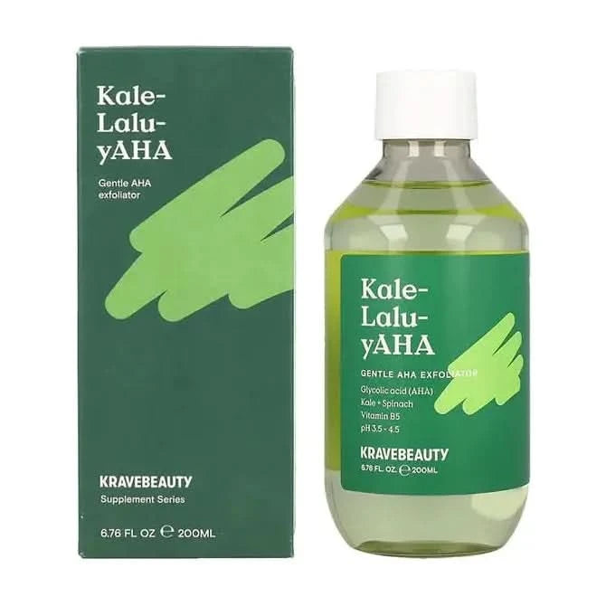 KRAVEBEAUTY Kale-Lalu-yAHA Gentle AHA Exfoliator – 200ml | Smooths Texture & Brightens Skin KRAVEBEAUTY Kale - Lalu - yAHA Gentle AHA Exfoliator | Smooths Texture & Brightens Skin - Glam Global UKKRAVEBEAUTY