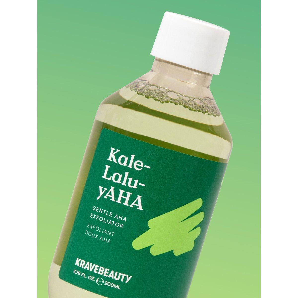 KRAVEBEAUTY Kale-Lalu-yAHA Gentle AHA Exfoliator – 200ml | Smooths Texture & Brightens Skin KRAVEBEAUTY Kale - Lalu - yAHA Gentle AHA Exfoliator | Smooths Texture & Brightens Skin - Glam Global UKKRAVEBEAUTY