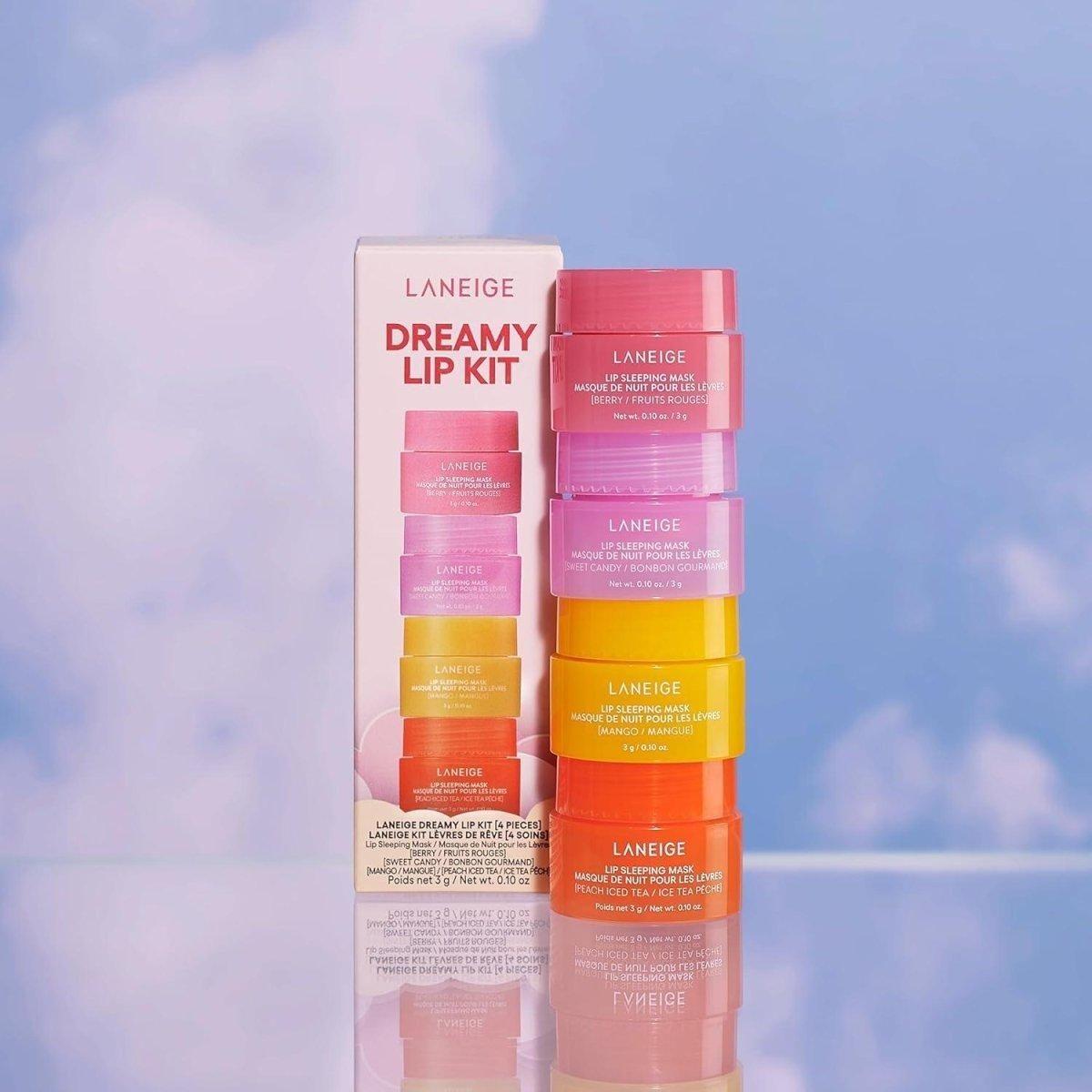 LANEIGE Dreamy Lip Kit | 4-Piece Lip Sleeping Mask Set with Berry, Mango, Peach & Sweet Candy Flavours LANEIGE Dreamy Lip Kit - Glam Global UKLaneige
