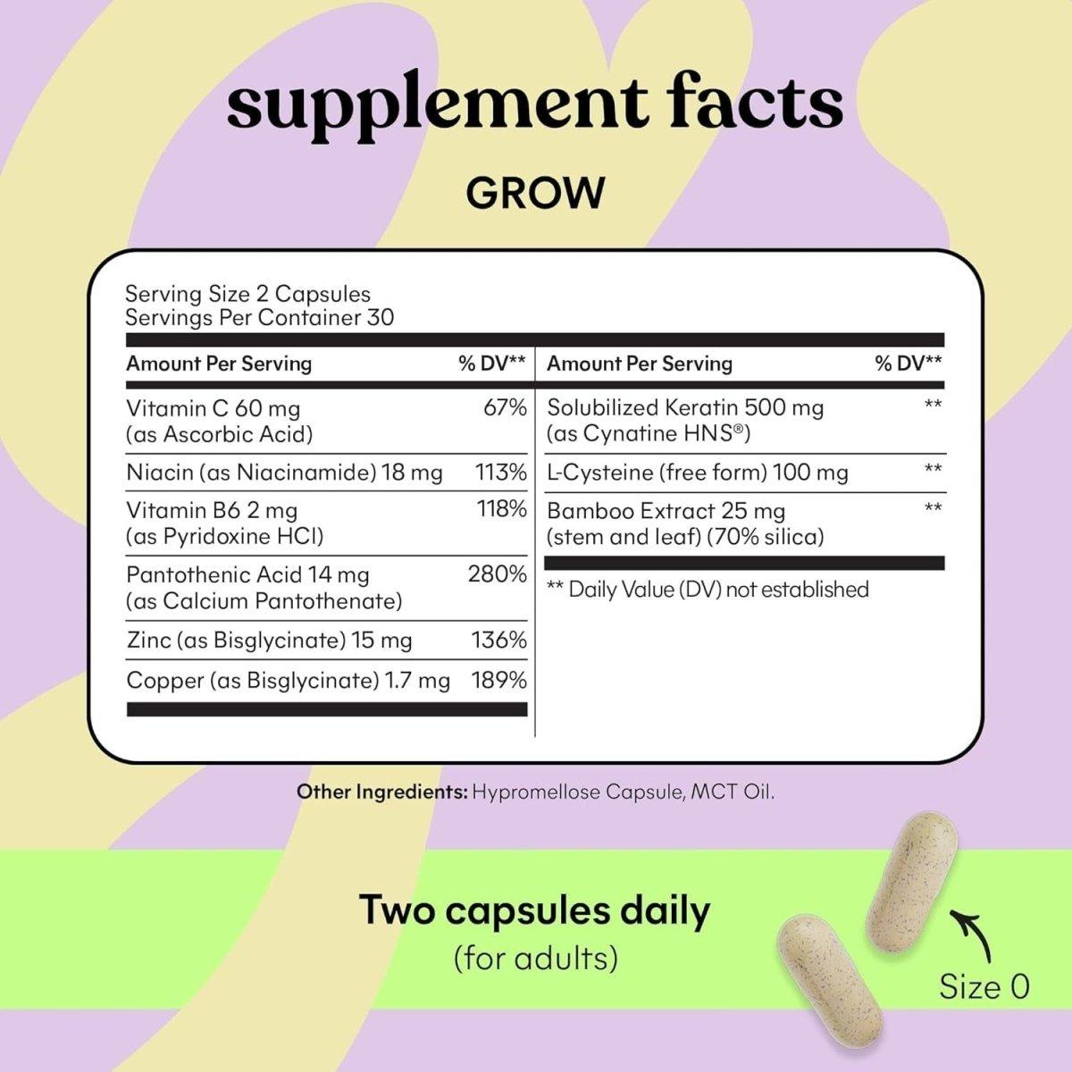 Lemme Grow Hair Growth & Reduced Shedding - 60 Capsules | Thicker, Fuller & Stronger Hair Lemme Grow Hair Growth Reduced Shedding - 1 Month Supply (60 Capsules) - Glam Global UKLemme
