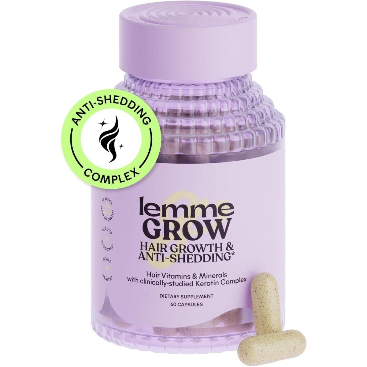Lemme Grow Hair Growth & Reduced Shedding - 60 Capsules | Thicker, Fuller & Stronger Hair Lemme Grow Hair Growth Reduced Shedding - 1 Month Supply (60 Capsules) - Glam Global UKLemme