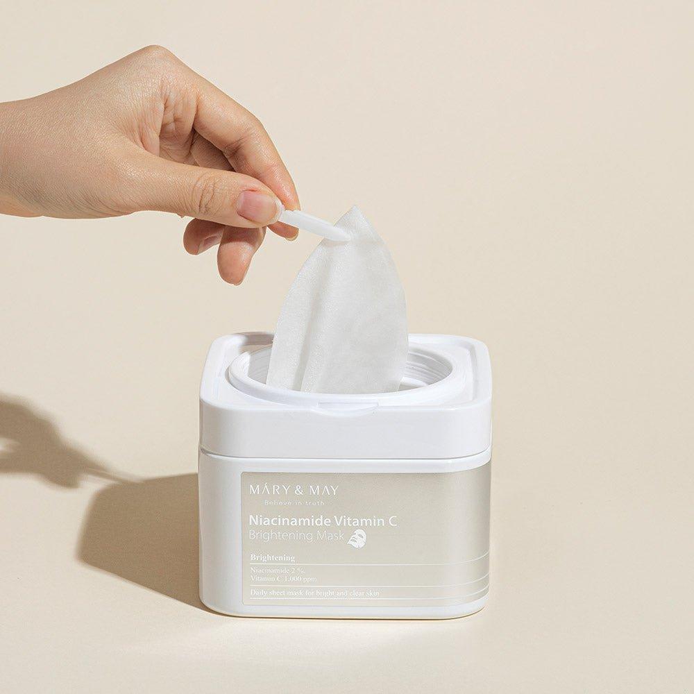 MARY & MAY Niacinamide Vitamin C Brightening Mask – 30 Sheets | Daily Radiance & Hydration Sheet Masks for Even, Glowing Skin MARY & MAY Niacinamide Vitamin C Brightening Mask - 400g (30 Sheets) | Daily Radiance & Hydration - Glam Global UKMARY & MAY