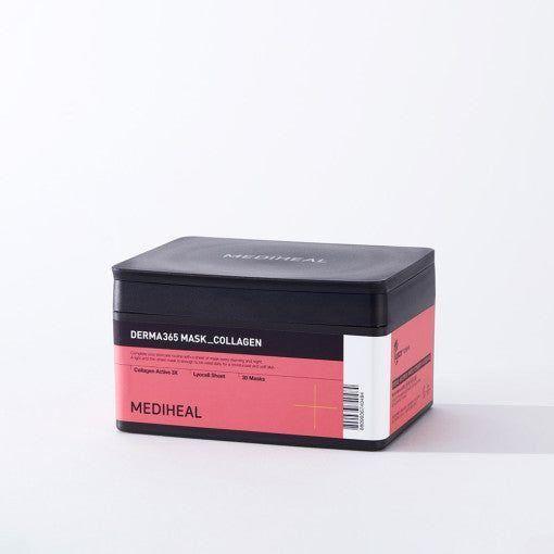 MEDIHEAL Derma 365 Collagen Mask – 30 Sheet Pack | Daily Vegan Collagen Mask with 3X Peptides + Carrot Collagen MEDIHEAL Derma 365 Collagen Mask (30 Masks) - Glam Global UKMEDIHEAL