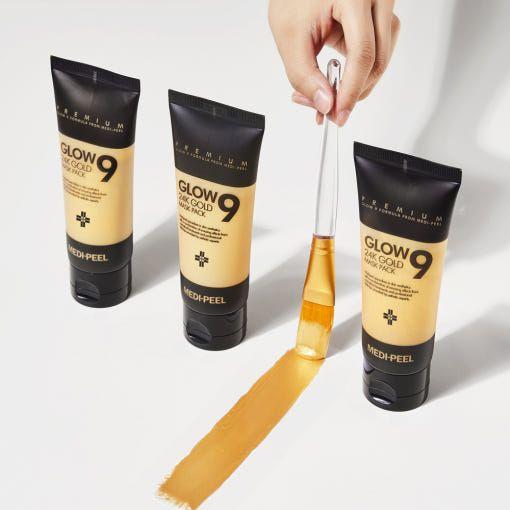 MEDIPEEL Glow 9 24K Gold Mask Pack – 100ml  Luxury Deep Cleansing Mask with 24K Gold, Peptides & Hyaluronic Acid for Radiant, Firm Skin MEDIPEEL Glow 9 24K Gold Mask Pack - 100ml - Glam Global UKMEDIPEEL
