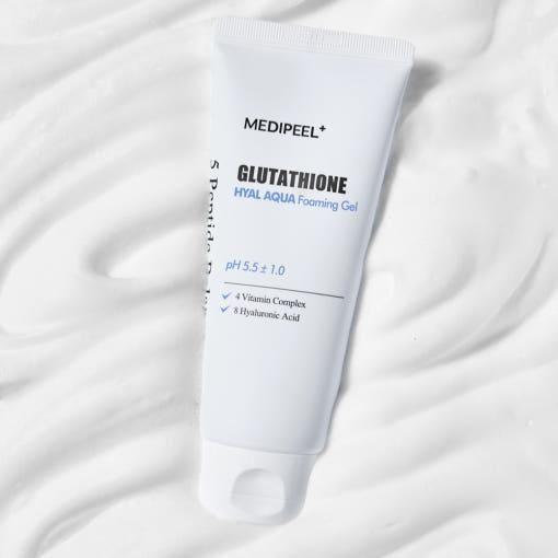 MEDIPEEL Glutathione Hyal Aqua Foaming Gel Cleanser – 150ml  Brightening & Moisturising Cleanser with 99% Pure Glutathione + Peptides MEDIPEEL Glutathione Hyal Aqua Foaming Gel Cleanser - 150ml - Glam Global UKMEDIPEEL