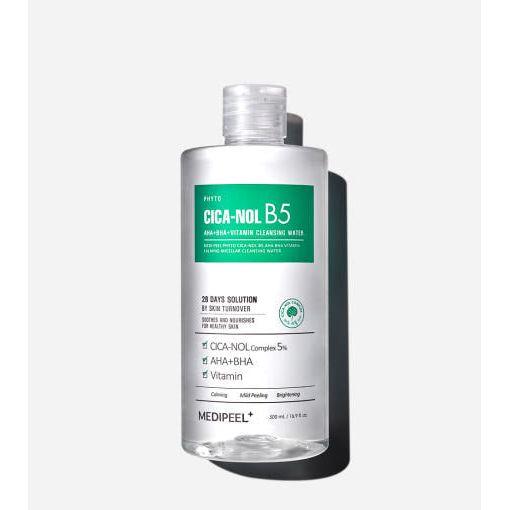 MEDIPEEL PHYTO CICA-NOL B5 AHA BHA Vitamin Calming Micellar Cleansing Water – 500ml  Gentle Micellar Cleanser with AHA, BHA & Niacinamide for Sensitive, Radiant Skin MEDIPEEL PHYTO CICA - NOL B5 AHA BHA Vitamin Calming Micellar Cleansing Water – 500ml - Glam Global UKMEDIPEEL