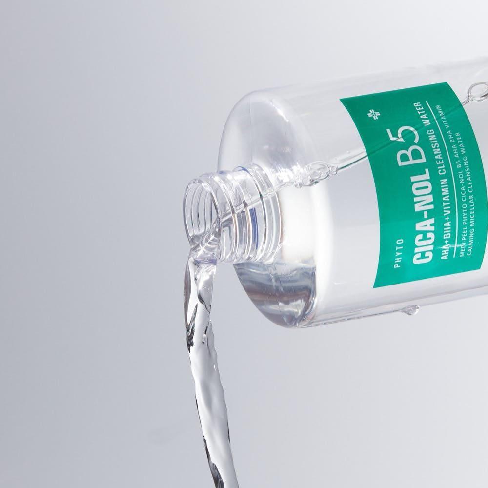 MEDIPEEL PHYTO CICA-NOL B5 AHA BHA Vitamin Calming Micellar Cleansing Water – 500ml  Gentle Micellar Cleanser with AHA, BHA & Niacinamide for Sensitive, Radiant Skin MEDIPEEL PHYTO CICA - NOL B5 AHA BHA Vitamin Calming Micellar Cleansing Water – 500ml - Glam Global UKMEDIPEEL