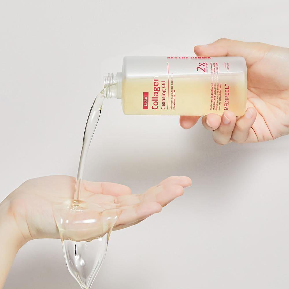 MEDIPEEL Red Lacto Collagen Cleansing Oil 2.0 – 200ml  Pore-Minimizing & Anti-Aging Oil Cleanser with Collagen for Smooth, Hydrated Skin MEDIPEEL Red Lacto Collagen Cleansing Oil 2.0 – 200ml - Glam Global UKMEDIPEEL