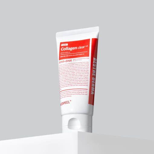 MEDIPEEL Red Lacto Collagen Clear 2.0 – 120ml  Anti-Aging Foam Cleanser with Collagen & Peptides for Hydrated, Poreless Skin MEDIPEEL Red Lacto Collagen Clear 2.0 – 120ml - Glam Global UKMEDIPEEL