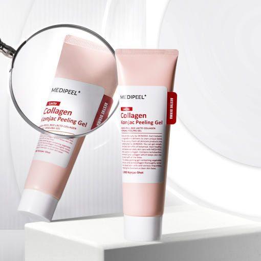 MEDIPEEL Red Lacto Collagen Konjac Peeling Gel – 95ml  Deep Exfoliating Gel with Konjac & Collagen for Smooth, Rejuvenated Skin MEDIPEEL Red Lacto Collagen Konjac Peeling Gel – 95ml - Glam Global UKMEDIPEEL