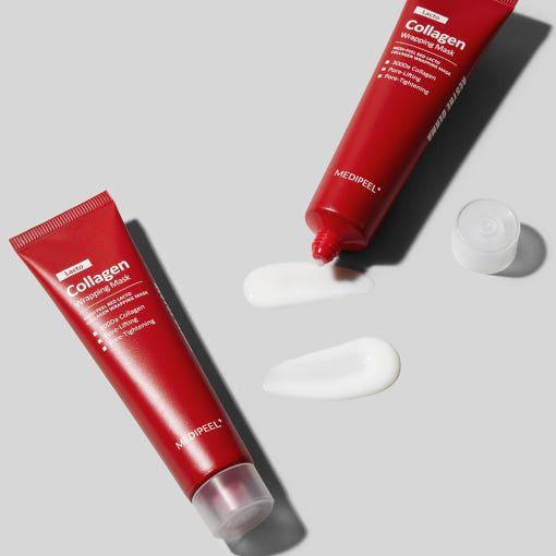 MEDIPEEL Red Lacto Collagen Wrapping Mask – 70ml  Firming & Resilience-Boosting Mask with Low-Molecular Collagen (300 Dalton) MEDIPEEL Red Lacto Collagen Wrapping Mask – 70ml - Glam Global UKMEDIPEEL