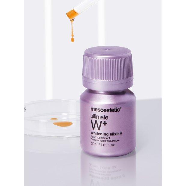 MESOESTETIC Ultimate W+ Whitening Elixir – 30ml x 6 Count| Brightening Drink Supplement for Radiant, Even-Toned Skin MESOESTETIC Ultimate W+ Whitening Elixir Food Supplement - 30ml x 6 | Brightening Drink for Even Skin Tone - Glam Global UKMESOESTETIC
