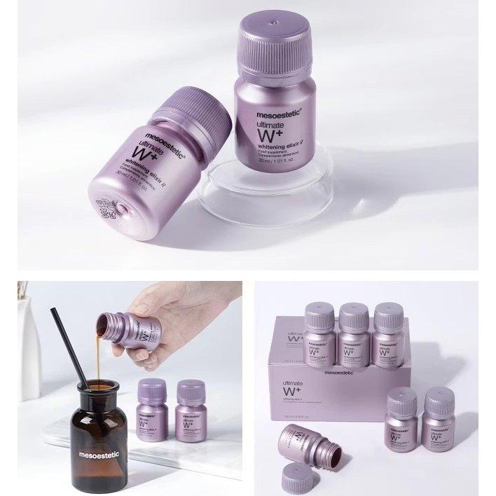 MESOESTETIC Ultimate W+ Whitening Elixir – 30ml x 6 Count| Brightening Drink Supplement for Radiant, Even-Toned Skin MESOESTETIC Ultimate W+ Whitening Elixir Food Supplement - 30ml x 6 | Brightening Drink for Even Skin Tone - Glam Global UKMESOESTETIC