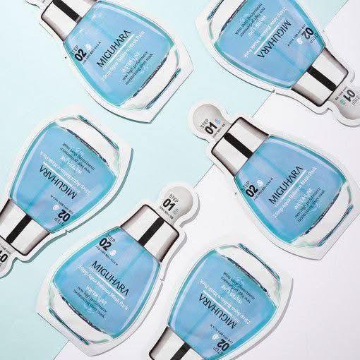 MIGUHARA 2 Step Aqua Balance Mask Pack – 1.7ml + 25ml (1 sheet)| Hydrating & Anti-Aging Treatment MIGUHARA 2 Step Aqua Balance Mask Pack (1.7ml + 25ml) x 1 sheet - Glam Global UKMIGUHARA
