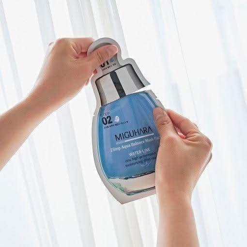 MIGUHARA 2 Step Aqua Balance Mask Pack – 1.7ml + 25ml (1 sheet)| Hydrating & Anti-Aging Treatment MIGUHARA 2 Step Aqua Balance Mask Pack (1.7ml + 25ml) x 1 sheet - Glam Global UKMIGUHARA
