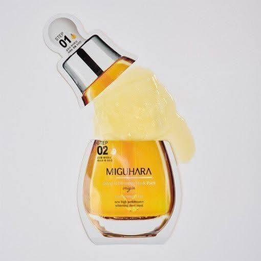MIGUHARA 2 Step Whitening Mask Pack – 1.7ml + 25ml | Brightening & Soothing Treatment MIGUHARA 2 Step Whitening Mask Pack Origin 1.7ml + 25ml - Glam Global UKMIGUHARA