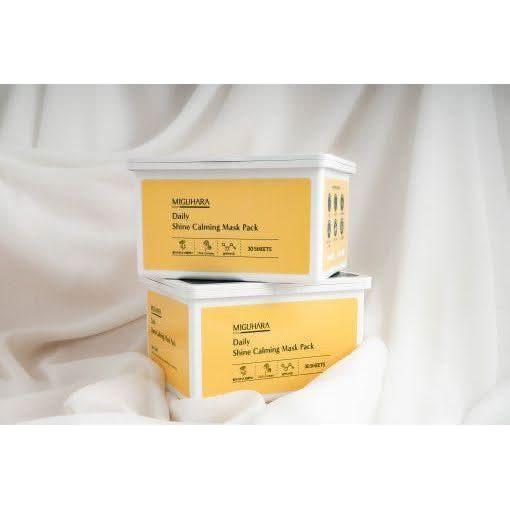 MIGUHARA Daily Shine Calming Mask Pack – 30 Sheets (350g) | Brightening & Soothing Sheet Mask MIGUHARA Daily Shine Calming Mask Pack 30 sheets 350g - Glam Global UKMIGUHARA