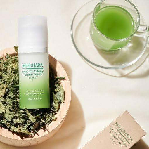 MIGUHARA Green Tea Calming Essence Cream Origin – 80ml | Soothing & Hydrating Barrier Cream with Jeju Green Tea MIGUHARA Green Tea Calming Essence Cream Origin 80ml - Glam Global UKMIGUHARA