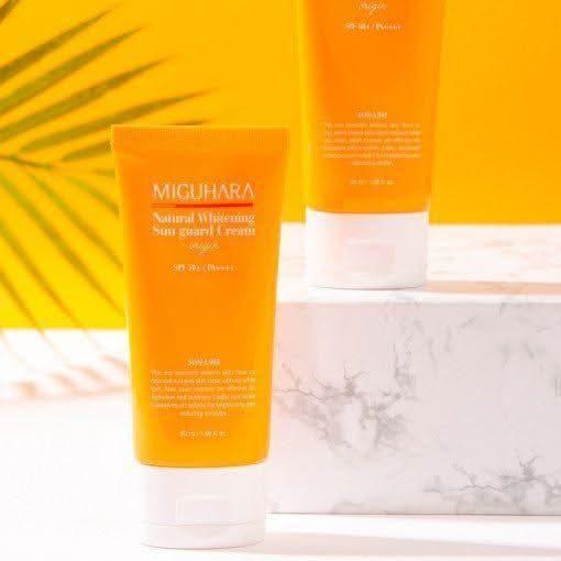 MIGUHARA Natural Whitening Sun Guard Cream SPF50+/PA++++ 50ml – Brightening Sunscreen with Niacinamide & Citrus Extract MIGUHARA Natural Whitening Sun Guard Cream Origin SPF50+/PA++++ 50ml - Glam Global UKMIGUHARA
