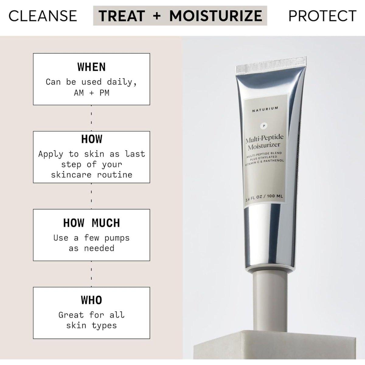 Naturium Multi-Peptide Moisturizer – 100ml | Jumbo Size | Hydrating, Smoothing & Anti-Aging Face Cream Naturium Multi - Peptide Moisturizer 3.4 fl oz - 100 ml - Glam Global UKNaturium