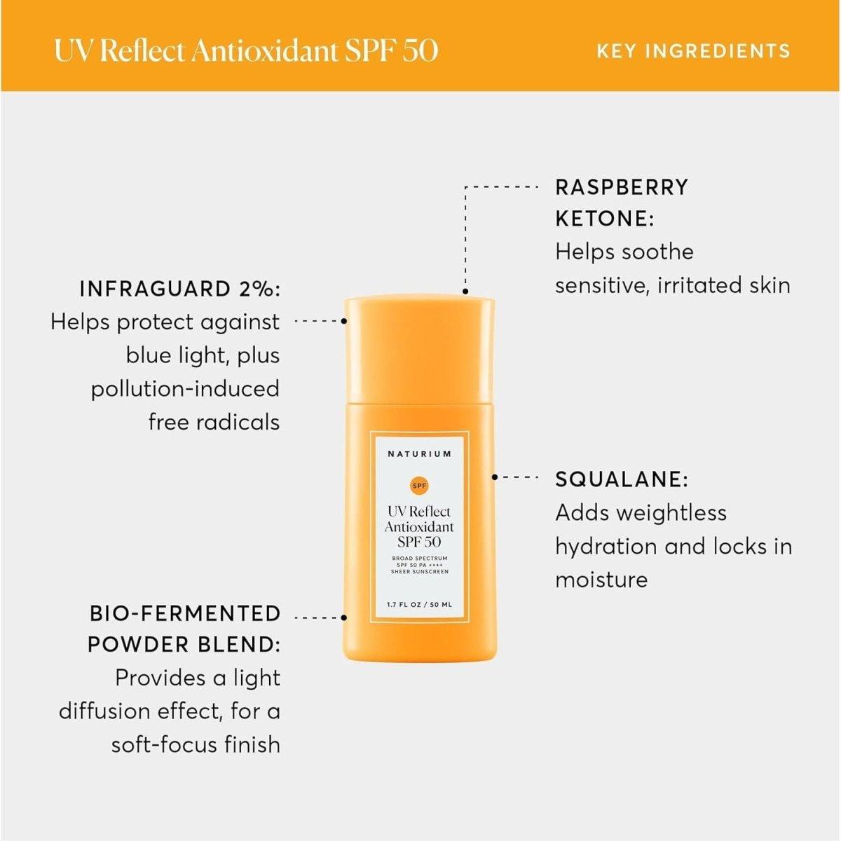 Naturium UV Reflect Antioxidant SPF 50 – 50ml | Broad Spectrum Daily Sunscreen with Antioxidants & Hydration Naturium UV Reflect Antioxidant SPF 50 1.7 fl oz - 50 ml - Glam Global UKNaturium
