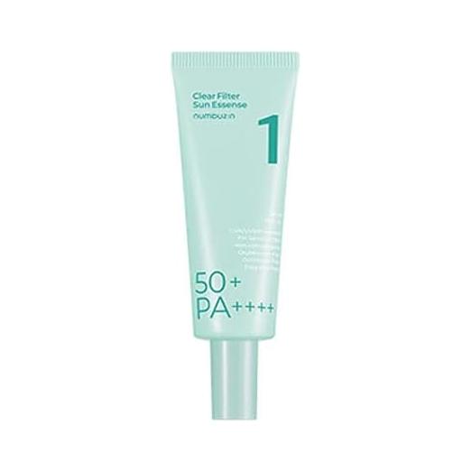 numbuzin No.1 Pure Full Calming Water Sunscreen SPF 50+ PA++++ - 50ml | Soothing & Hydrating UV Protection numbuzin No.1 Pure Full Calming Water Sunscreen SPF 50+ PA++++ 50ml - Glam Global UKnumbuzin