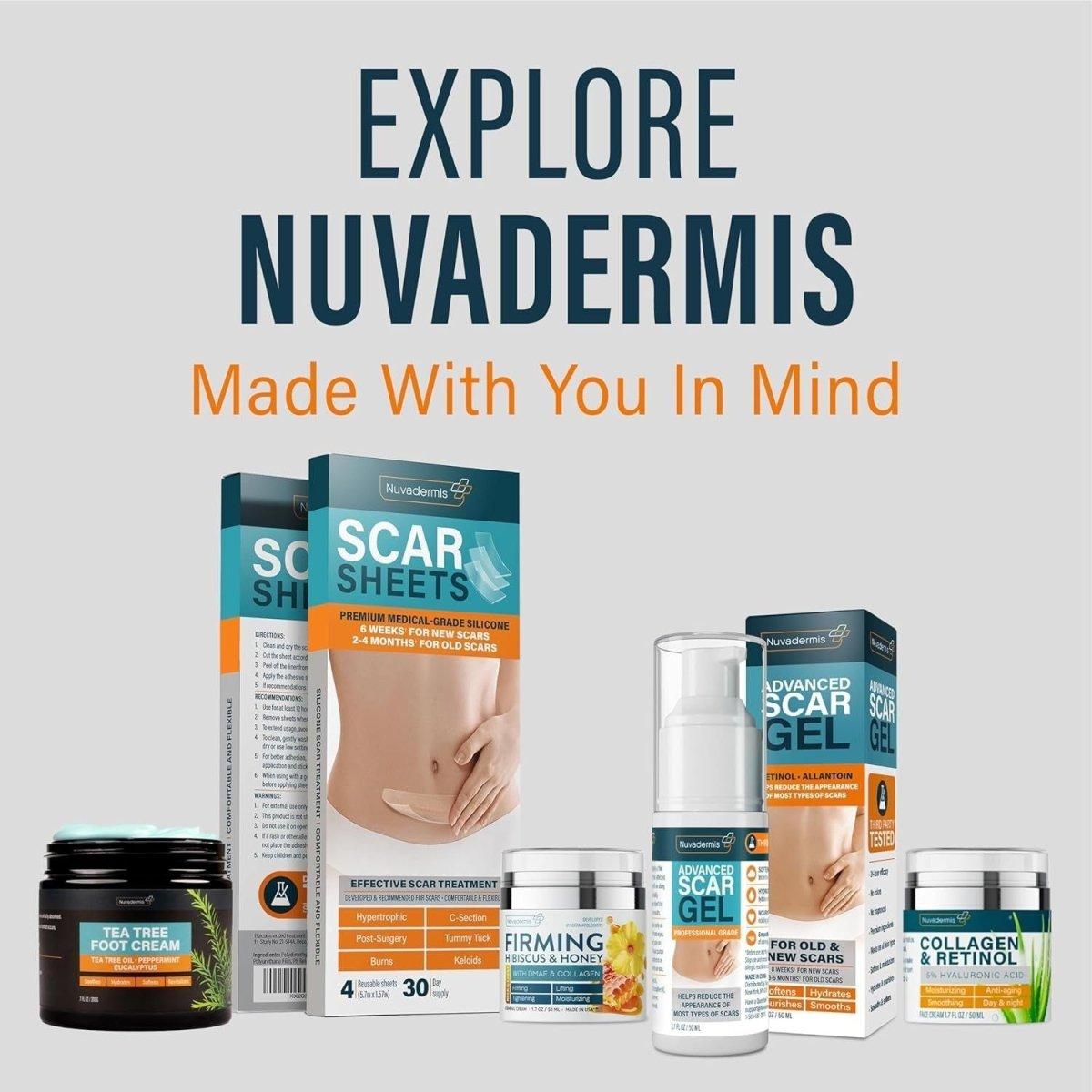 NUVADERMIS Advanced Scar Gel – 50ml | Silicone-Based Scar Treatment with Retinol & Allantoin NUVADERMIS Advanced Scar Gel 1.7 oz - 50 ml - Glam Global UKNUVADERMIS