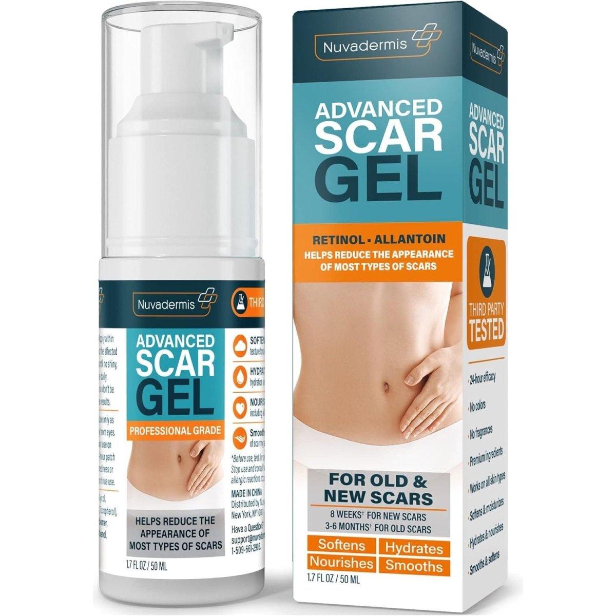 NUVADERMIS Advanced Scar Gel – 50ml | Silicone-Based Scar Treatment with Retinol & Allantoin NUVADERMIS Advanced Scar Gel 1.7 oz - 50 ml - Glam Global UKNUVADERMIS