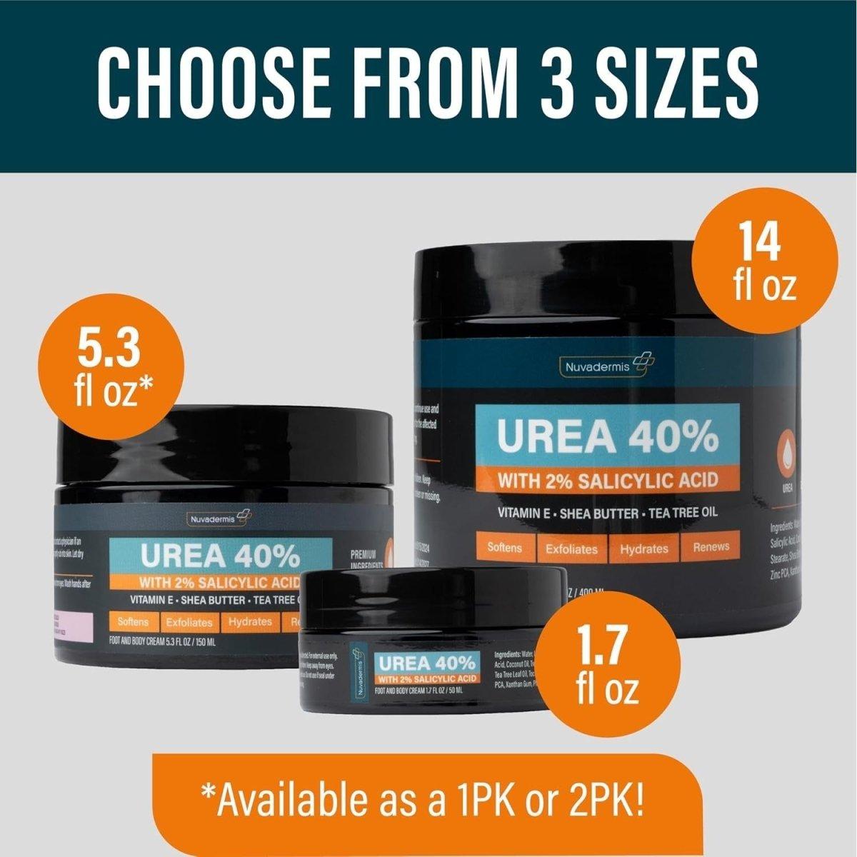 NUVADERMIS Urea Cream 40% with 2% Salicylic Acid Foot and Body Cream 5.3 fl oz - 150 ml NUVADERMIS Urea Cream 40% with 2% Salicylic Acid Foot and Body Cream 5.3 fl oz - 150 ml - Glam Global UKNUVADERMIS