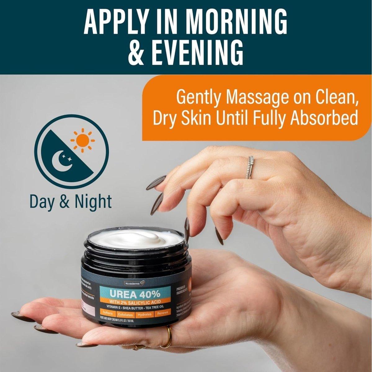 NUVADERMIS Urea Cream 40% with 2% Salicylic Acid Foot and Body Cream 5.3 fl oz - 150 ml NUVADERMIS Urea Cream 40% with 2% Salicylic Acid Foot and Body Cream 5.3 fl oz - 150 ml - Glam Global UKNUVADERMIS