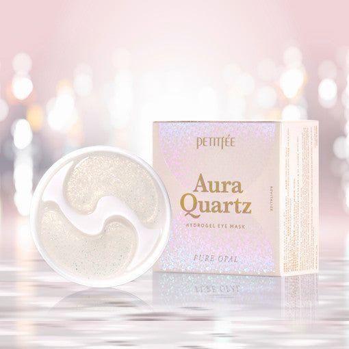 PETITFÉE Aura Quartz Eye Mask Pure Opal – 80g | Cooling Pearl-Infused Hydrogel Patches for Brightening & Firming PETITFEE Aura Quartz Eye Mask Pure Opal 80g (40 Patches) - Glam Global UKPETITFEE