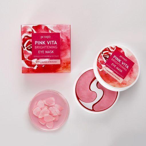 PETITFÉE Pink Vita Brightening Eye Mask – 70g | Vitamin-Enriched Hydrogel Eye Patches for Dark Circles & Pigmentation PETITFEE Pink Vita Brightening Eye Mask 70g (60 Patches) - Glam Global UKPETITFEE