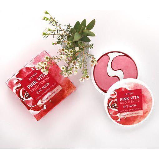 PETITFÉE Pink Vita Brightening Eye Mask – 70g | Vitamin-Enriched Hydrogel Eye Patches for Dark Circles & Pigmentation PETITFEE Pink Vita Brightening Eye Mask 70g (60 Patches) - Glam Global UKPETITFEE