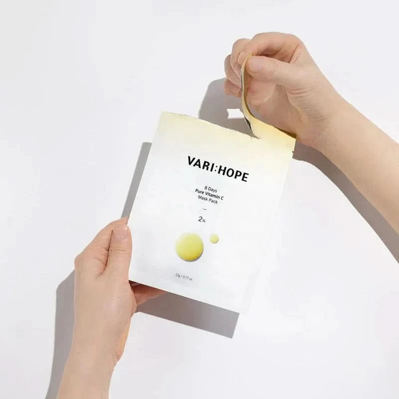 VARIHOPE 8 Days Pure Vitamin C Mask Pack (22g x 5ea) | Instant Brightening & Hydration VARIHOPE 8 Days Pure Vitamin C Mask Pack (22g x 5ea) | Instant Brightening & Hydration