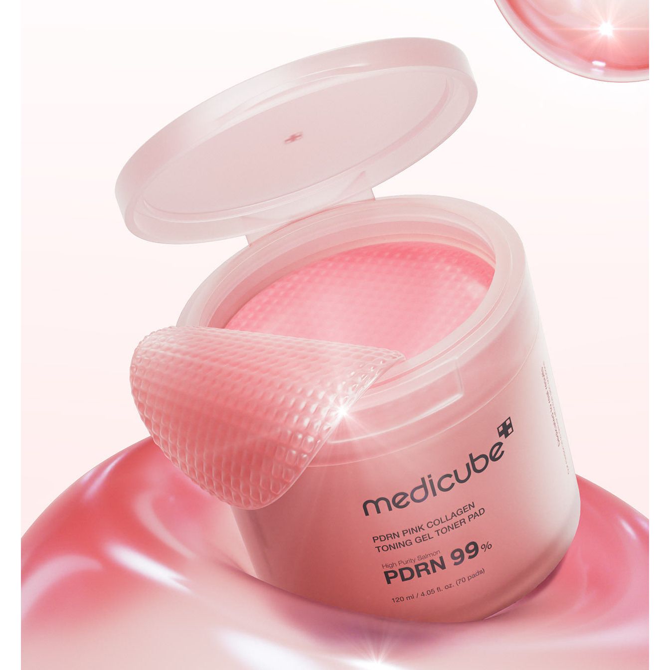 medicube PDRN Pink Collagen Gel Toner Pad 120ml (70 Pads) | Hydrating & Skin-Firming Toner Pads Product image