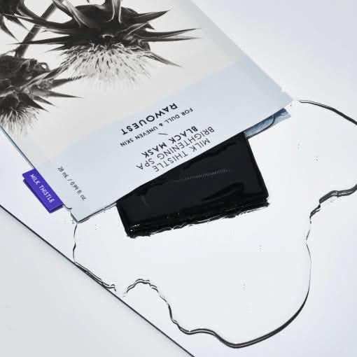RAWQUEST Milk Thistle Brightening SPA Black Mask – 28ml x 5ea | Intense Hydration & Glow Product image