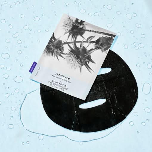 RAWQUEST Milk Thistle Brightening SPA Black Mask – 28ml x 5ea | Intense Hydration & Glow Product image