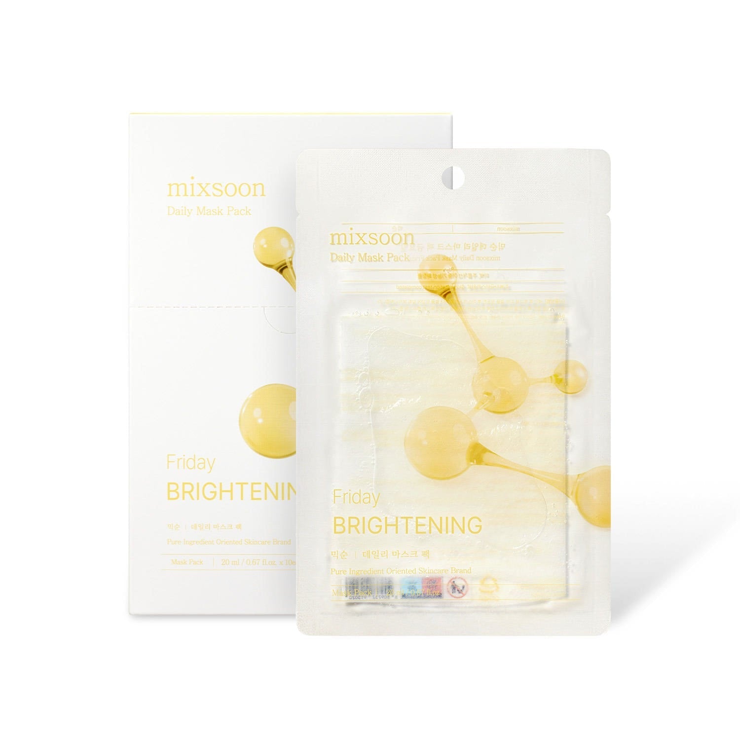 mixsoon Daily Mask Pack Friday – 20ml x 10 Sheets | Brightening & Even Skin Tone Care Product image