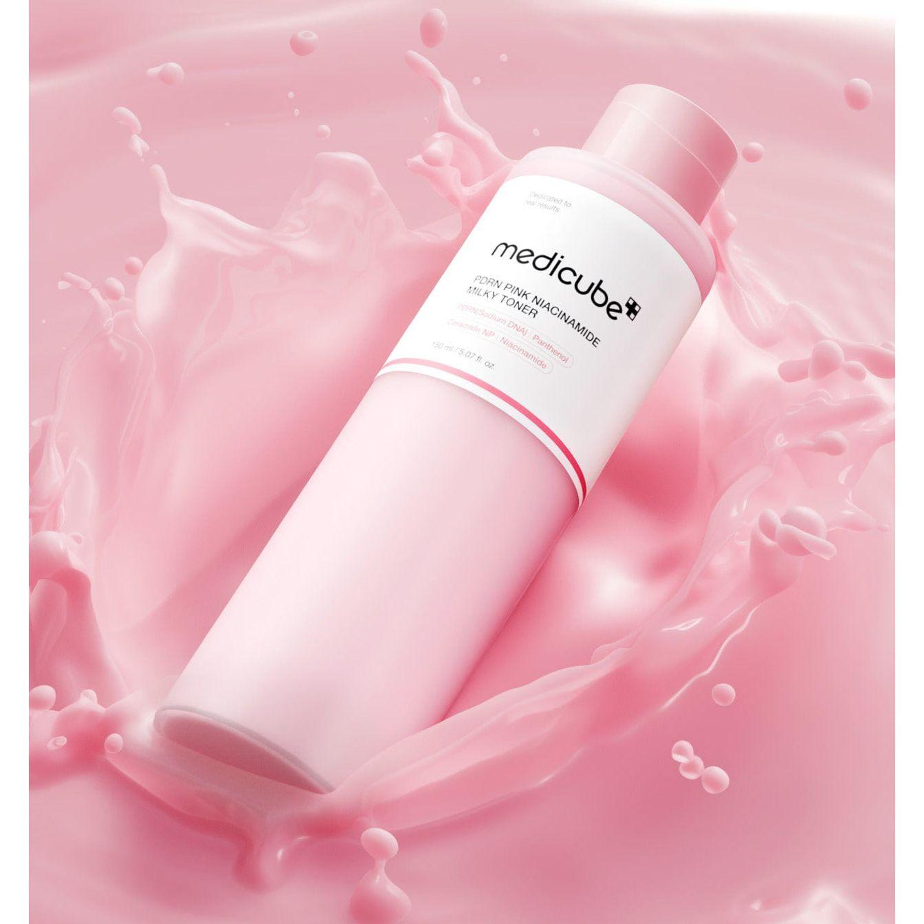 medicube PDRN Pink Niacinamide Milky Toner – 150ml | Brightening Toner Essence with Salmon PDRN Product image