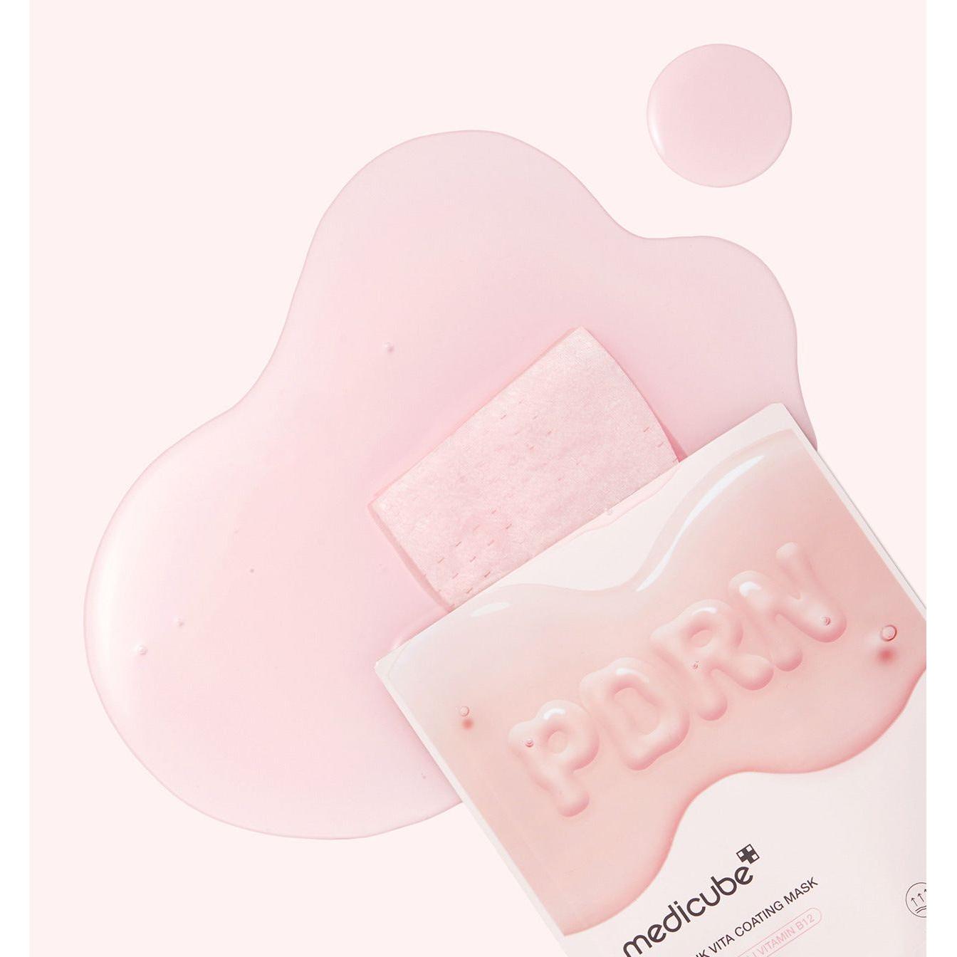 Medicube PDRN Pink Vita Coating Mask – 22g x 5 Sheets | Brightening & Plumping Sheet Mask with Salmon PDRN & Vitamin B12 Product image