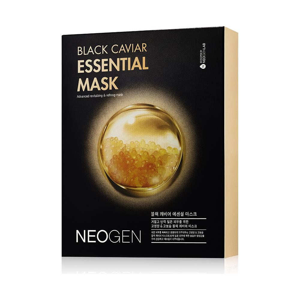 NEOGEN Black Caviar Essential Mask – 23ml x 10ea | Anti-Wrinkle & Deep Moisture Sheet Mask Product image