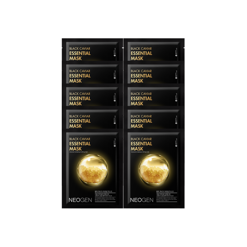 NEOGEN Black Caviar Essential Mask – 23ml x 10ea | Anti-Wrinkle & Deep Moisture Sheet Mask Product image