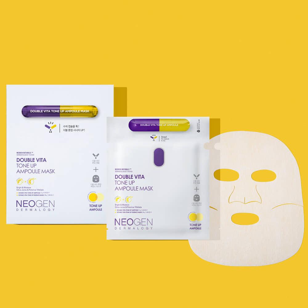 NEOGEN Dermalogy Double Vita Tone Up Ampoule Mask – 30g x 5ea | Nourishing, Hydrating, & Radiance-Boosting Product image