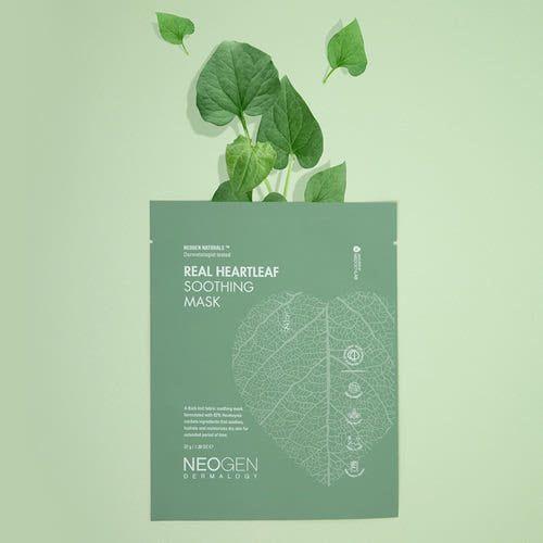 NEOGEN Dermalogy Real Heartleaf Soothing Mask – 37g x 5ea | Calming & Hydrating Sheet Mask with Heartleaf Water Product image