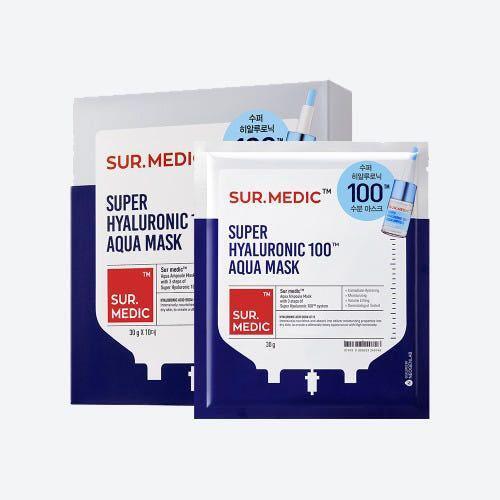 NEOGEN SUR.MEDIC+ Super Hyaluronic 100 Aqua Mask – 30g x 10ea | Ultra-Hydrating & Moisturizing Care Product image